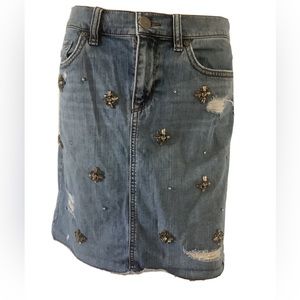 Ann Taylor LOFT Women's Blue Flat Front Denim Jean Skirt Sz 6